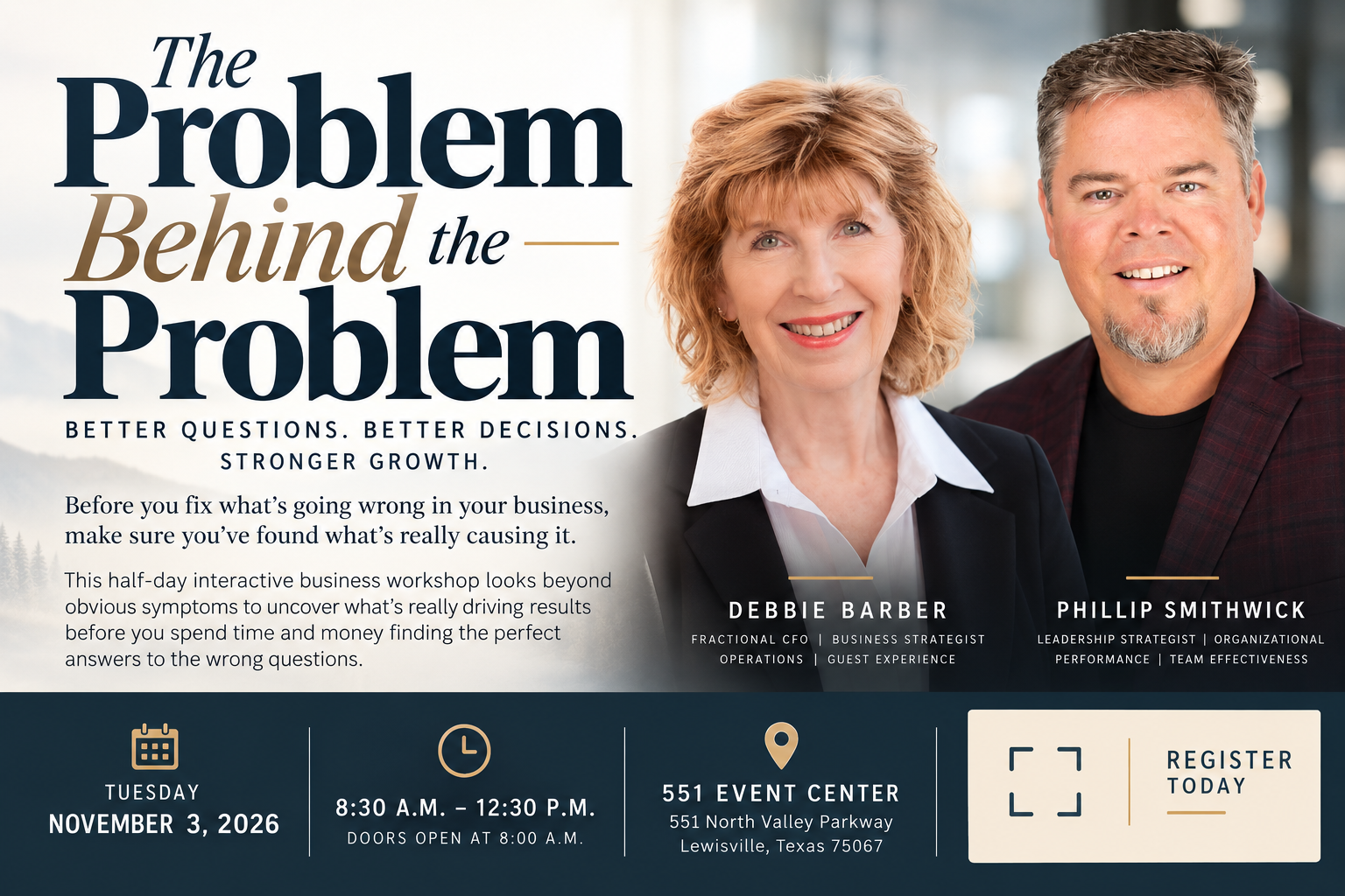Workshop presenters Debbie Barber and Phillip Smithwick